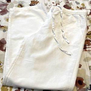 GUC Liz Claiborne White Linen Blend Pants Size M